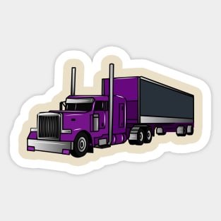 Semi-trailer truck cartoon illustration Sticker